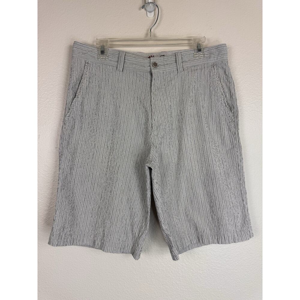 Men’s Tommy Bahama Textured Stripe Seersucker Flat Front Stretch Chino Shorts 32